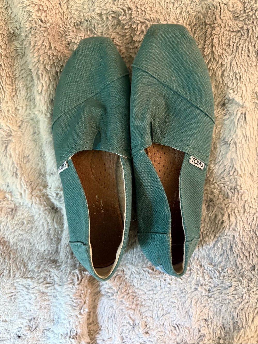 Toms Women's Slip-On Canvas Moccasins in Teal Green